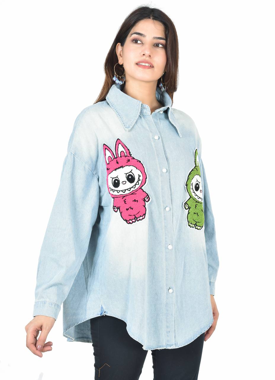 Labubu denim shirt