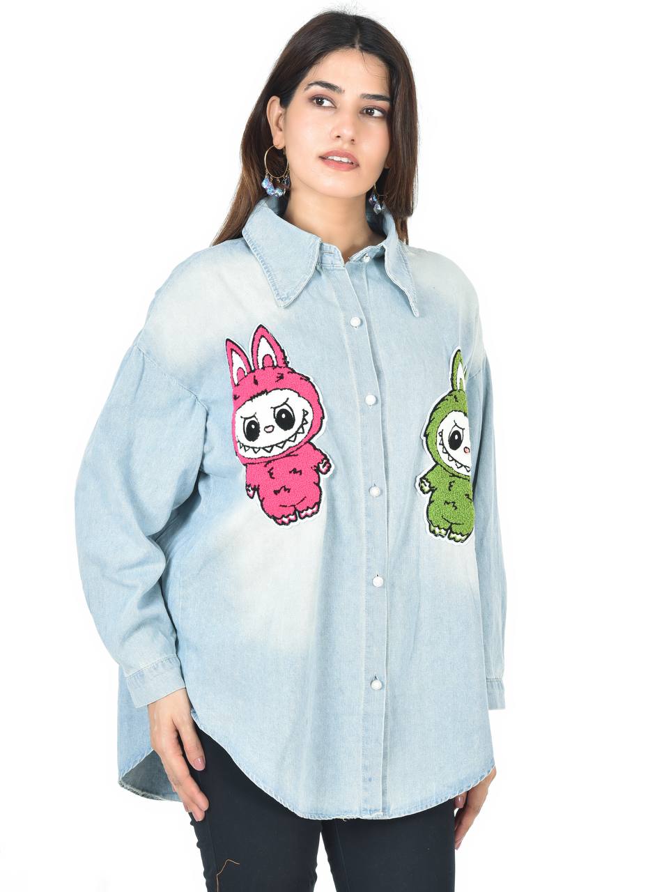 Labubu denim shirt