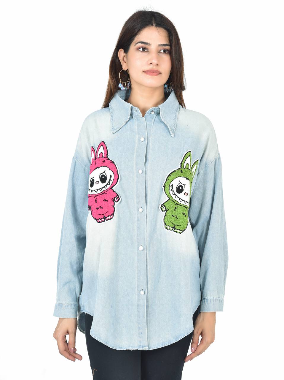Labubu denim shirt
