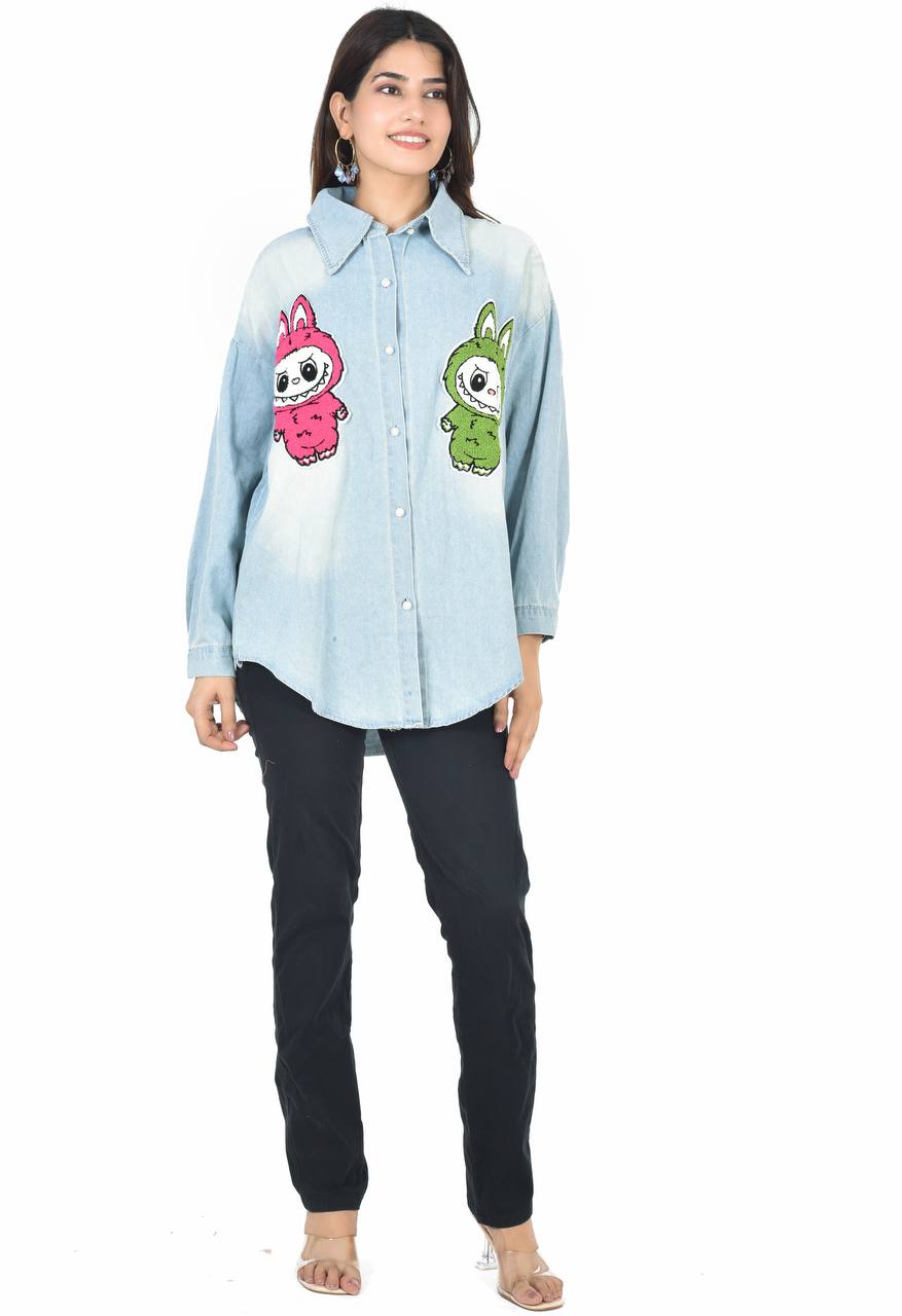 Labubu denim shirt