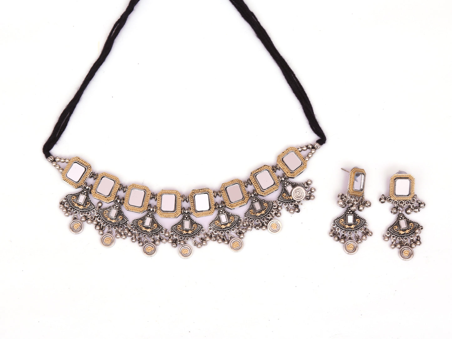 Mirror square choker necklace