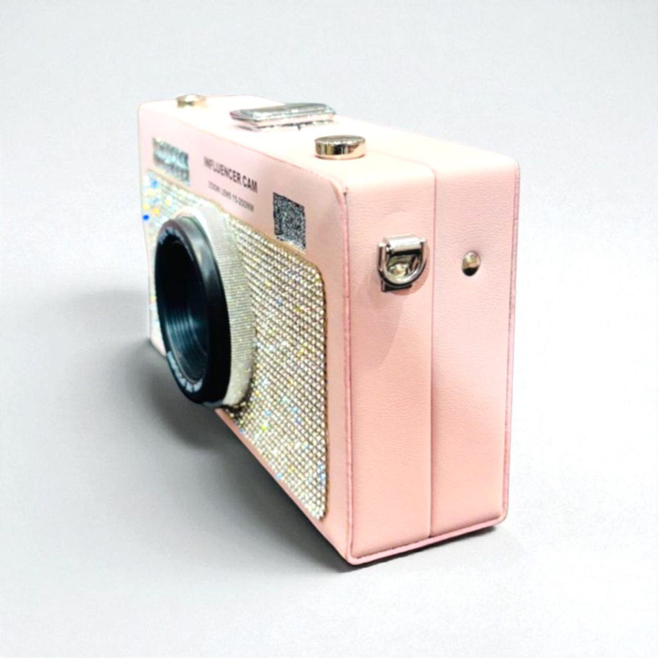 Small pink influncer camera hand bag