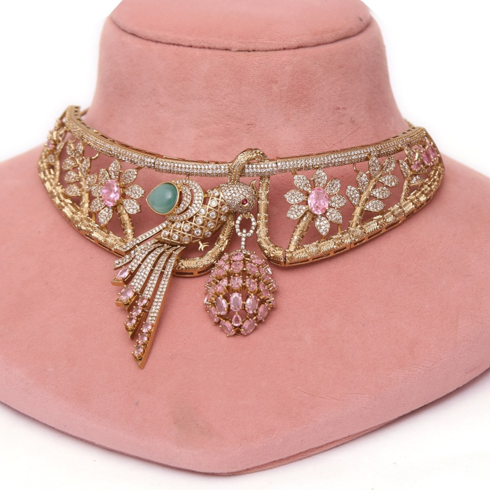 Pink Vantara chiraya jewellery set
