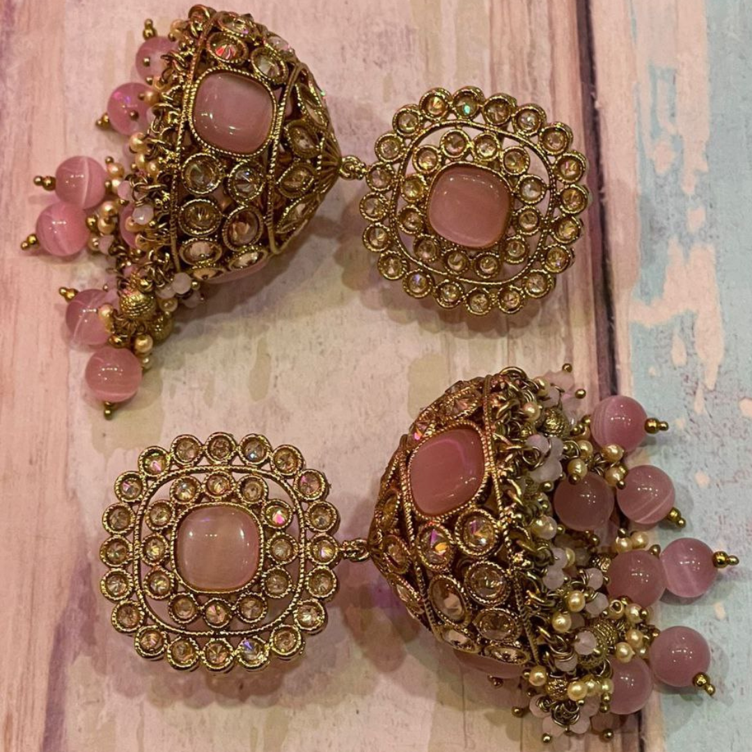 PINK RAJIYA JHUMKA