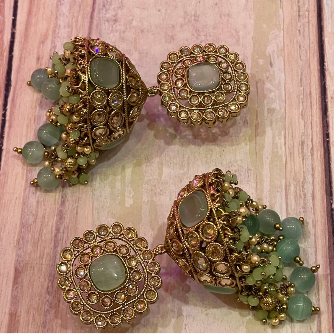 MINT GREEN RAJIYA JHUMKA
