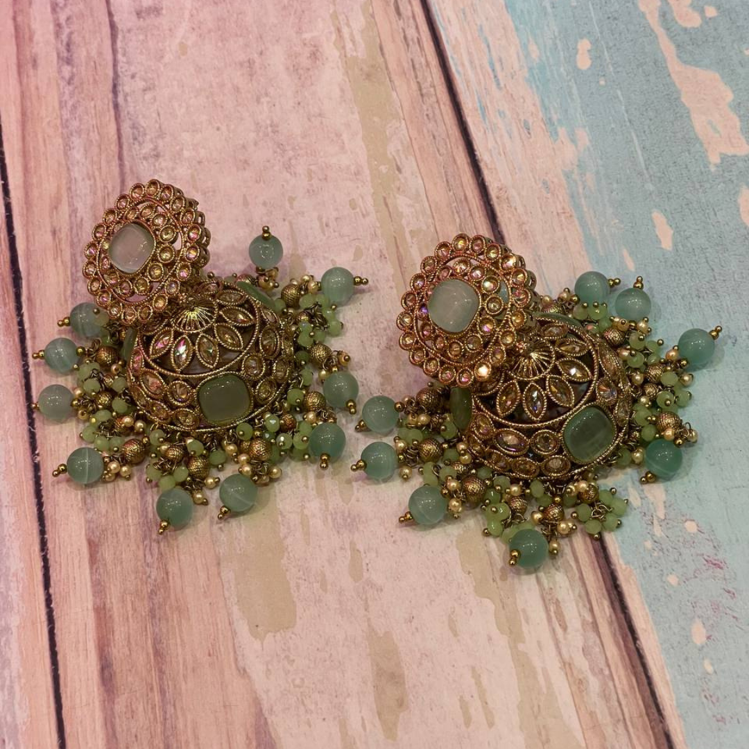 MINT GREEN RAJIYA JHUMKA