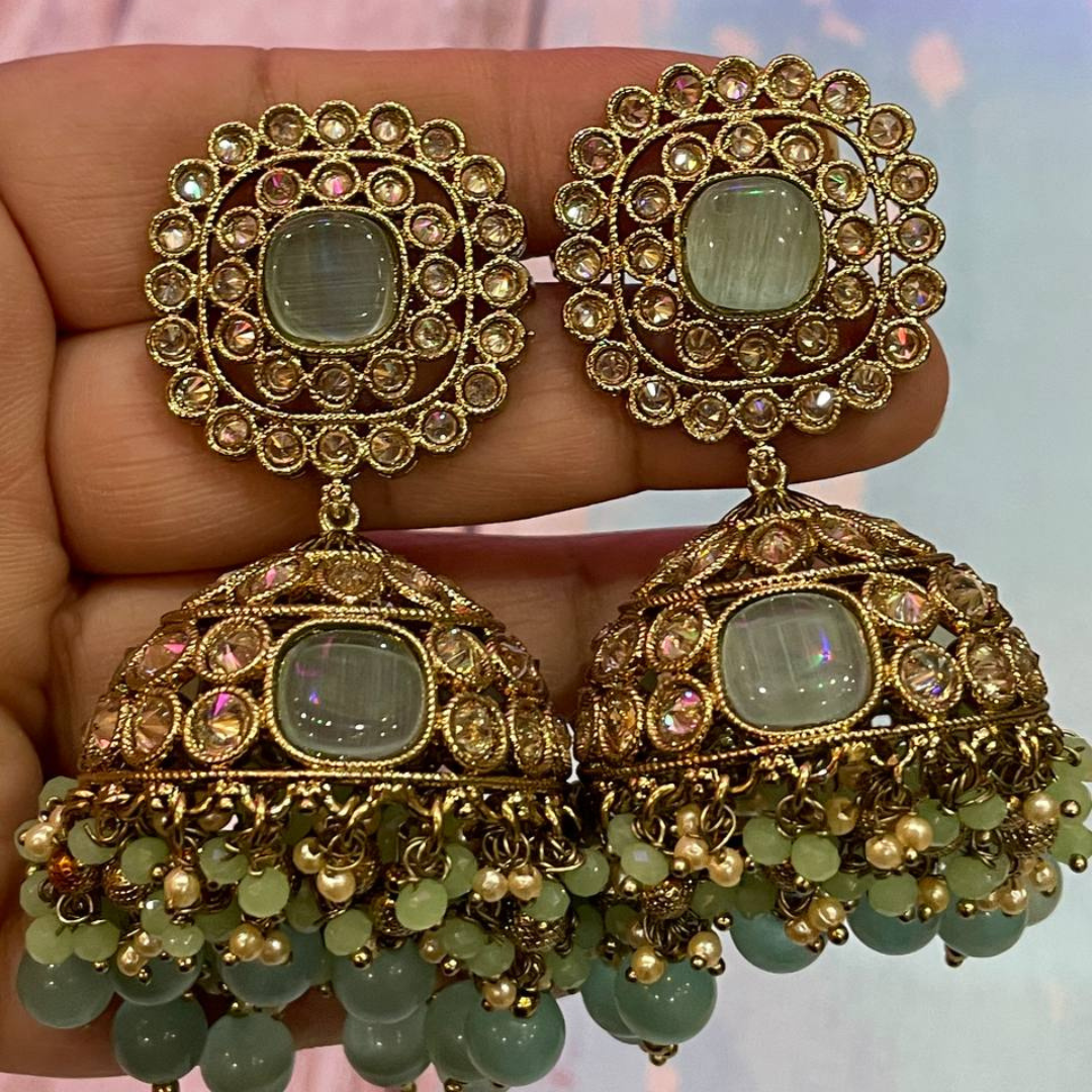 MINT GREEN RAJIYA JHUMKA