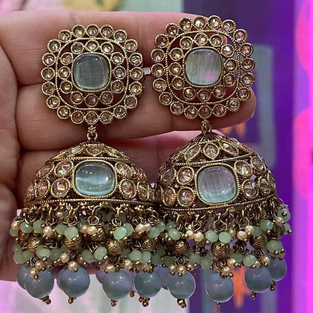 MINT GREEN RAJIYA JHUMKA