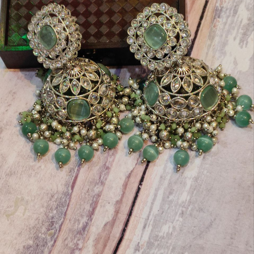 MINT GREEN (R) RAJIYA JHUMKA