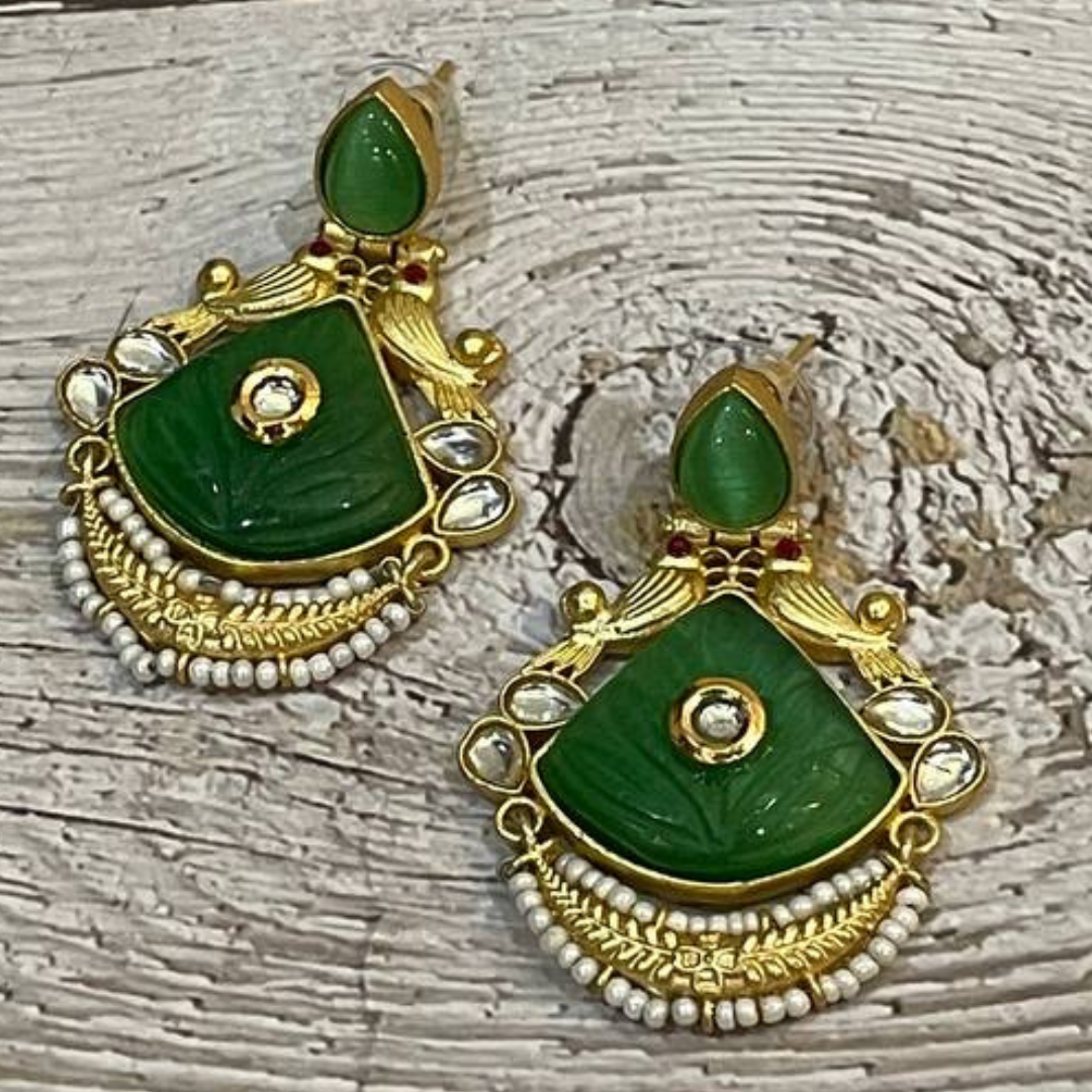 RUKMANI GREEN EARRINGS