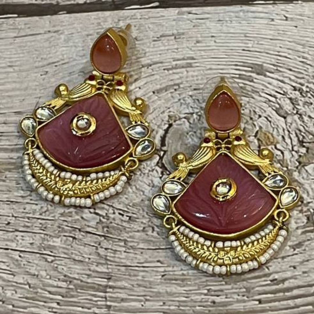 RUKMANI PINK EARRING