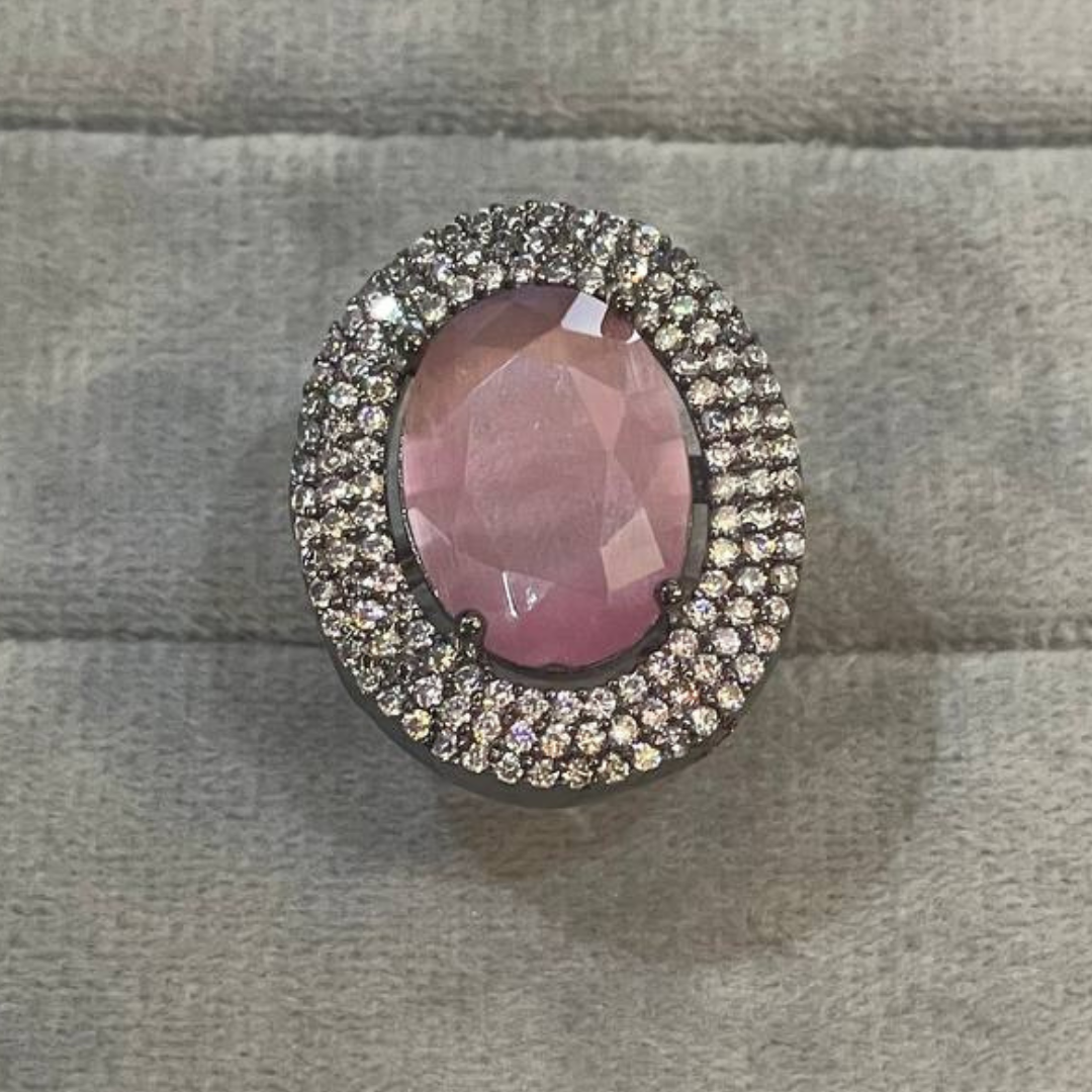 MOON PINK(V) RING