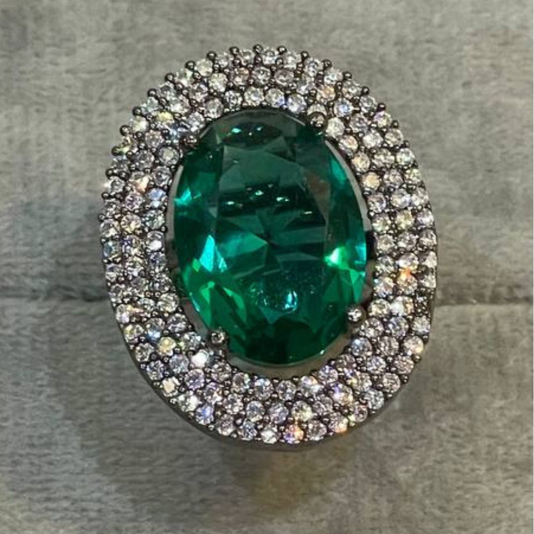MOON GREEN(V) RING