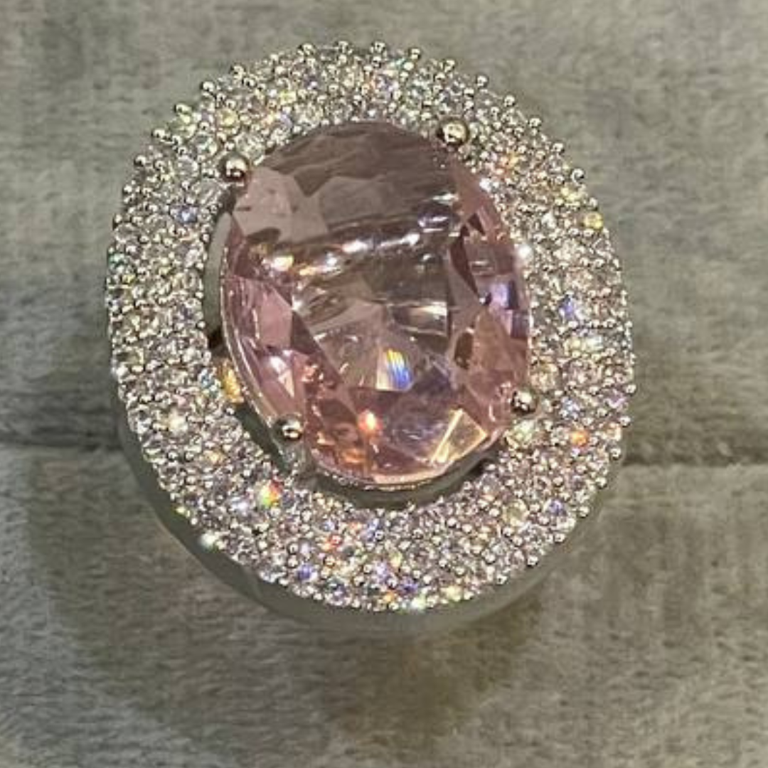 MOON GLASS PINK RING