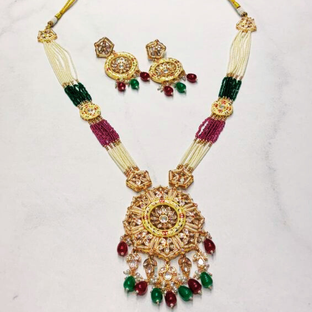 DEEKSHITA RED-GREEN NECKLACE