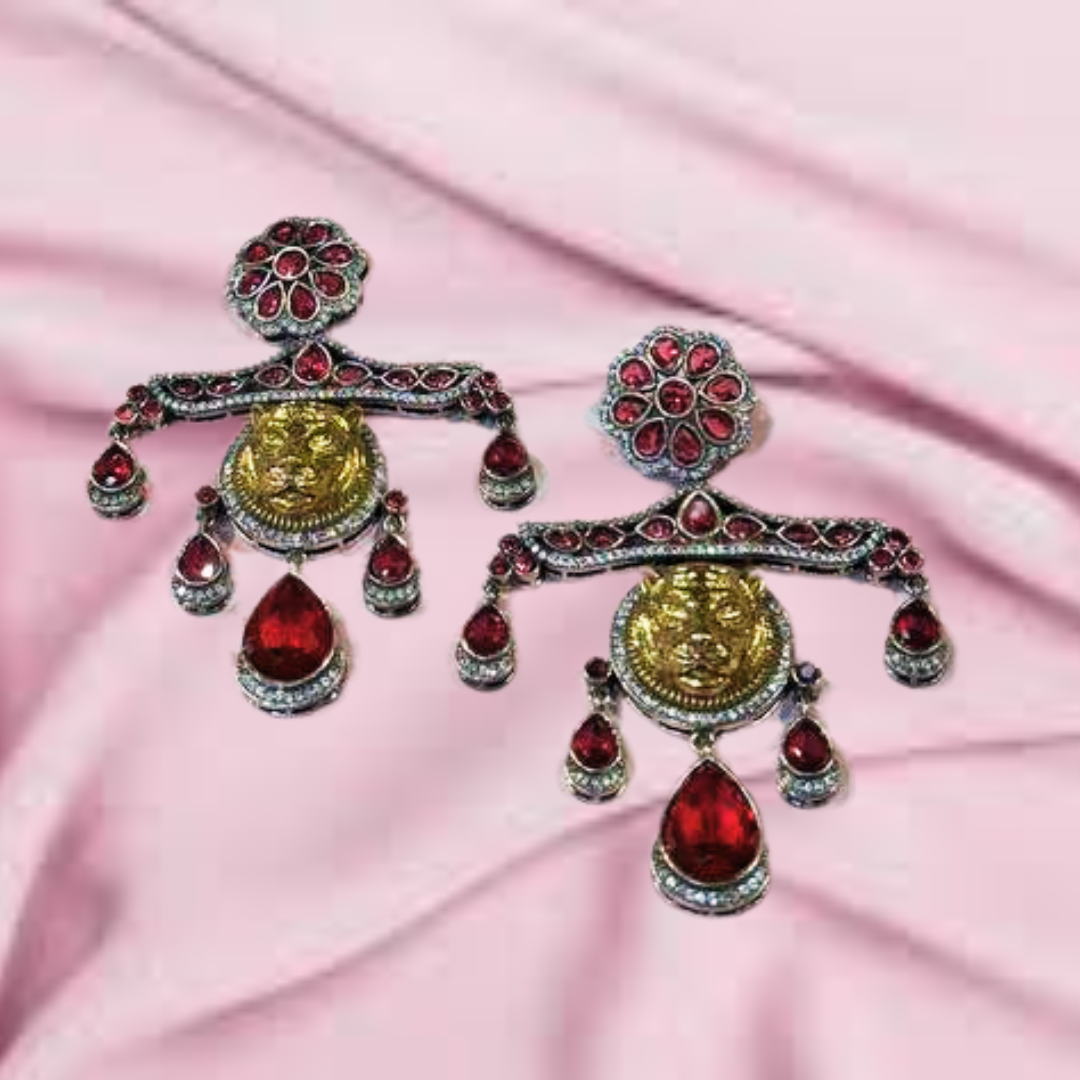 MANJULA-RED EARRINGS