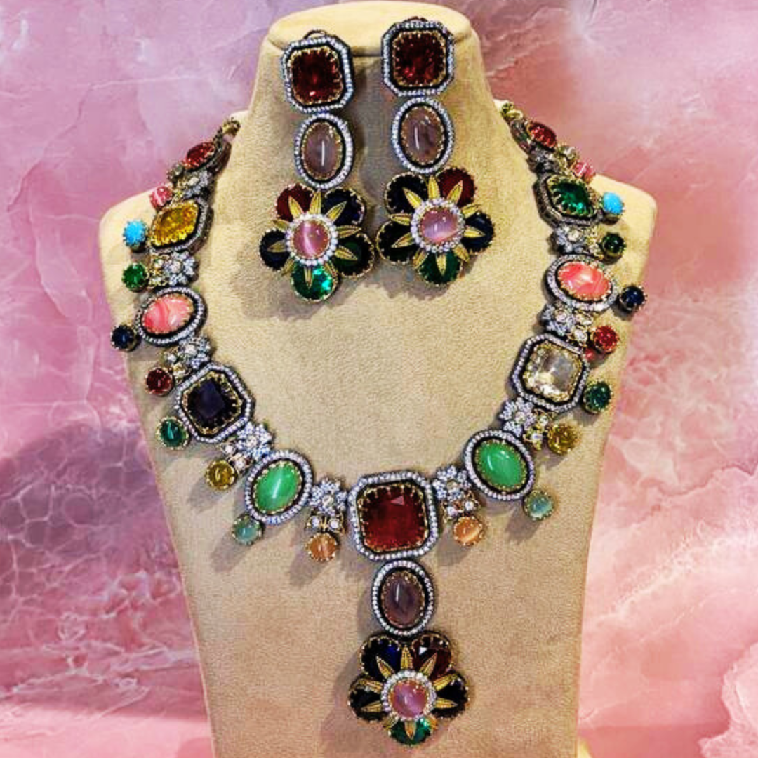 MEHTAAB RED-MULTY NECKLACE