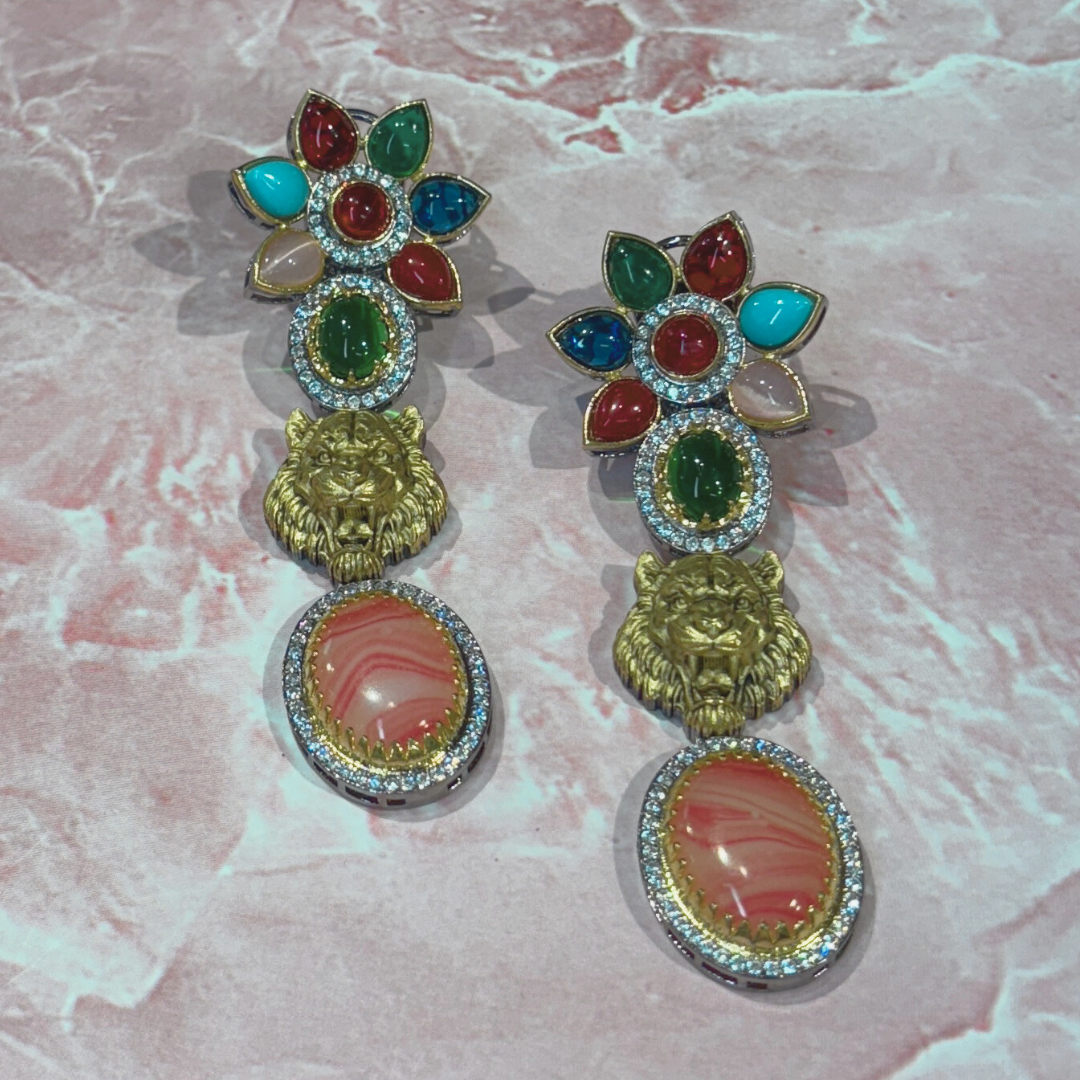 GULSHERA GREEN-MULTY EARRING