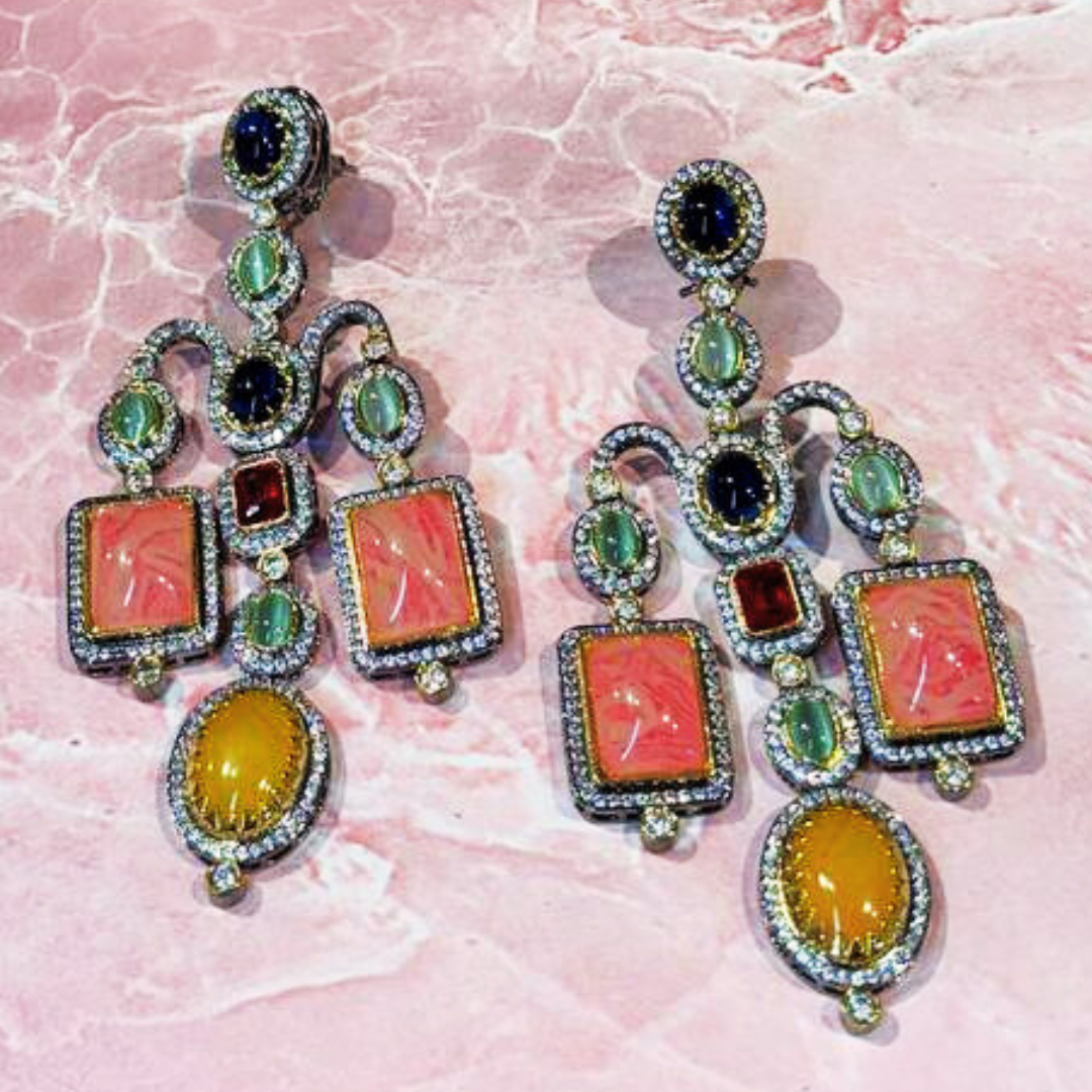 NAWABSHAHI BLUE-MULTY EARRING