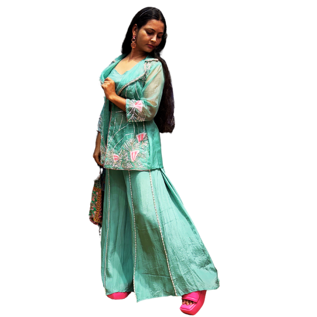 Turquoise shasha suit