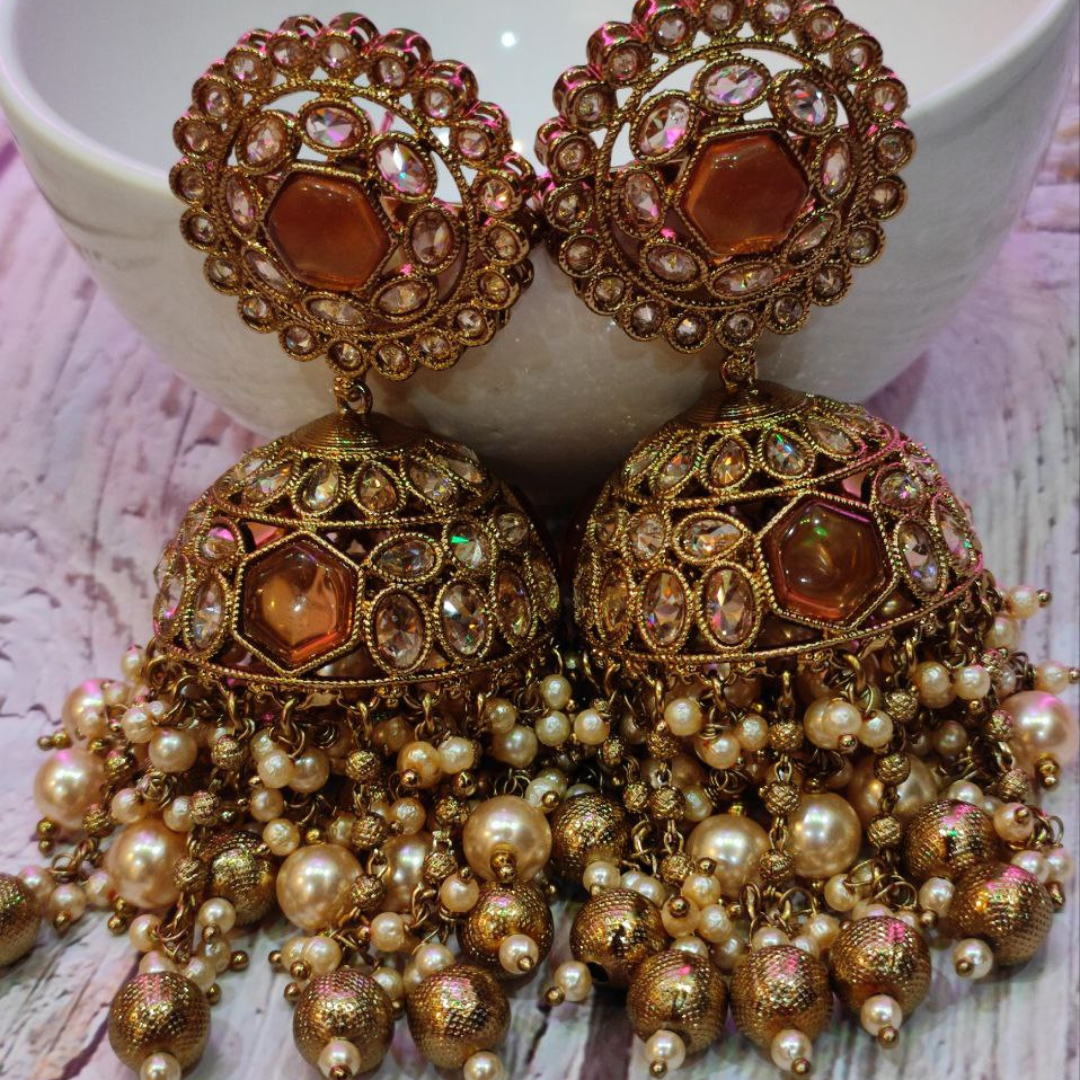 GOLDEN YELLOW MUMTAJ JHUMKA