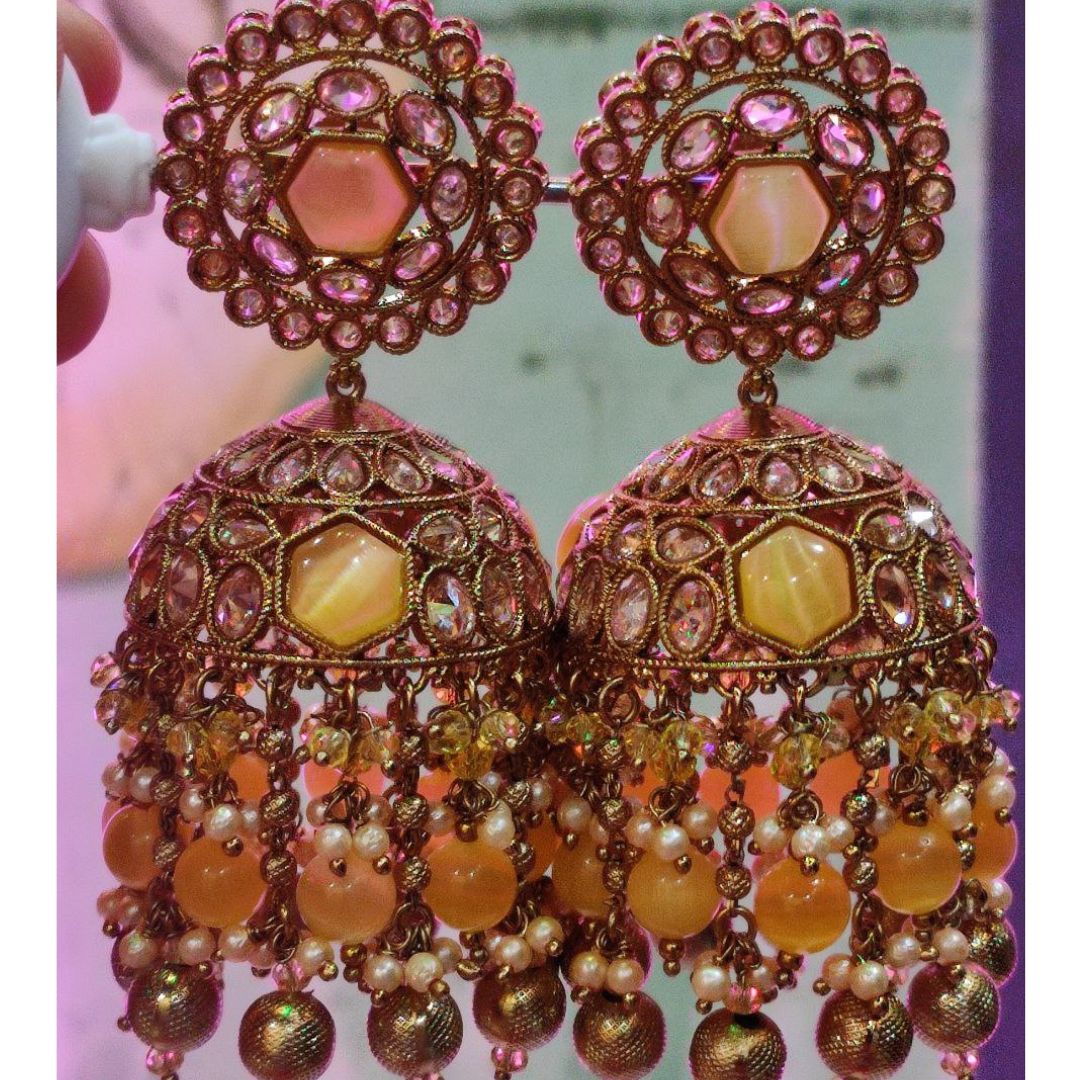 YELLOW MUMTAJ JHUMKA
