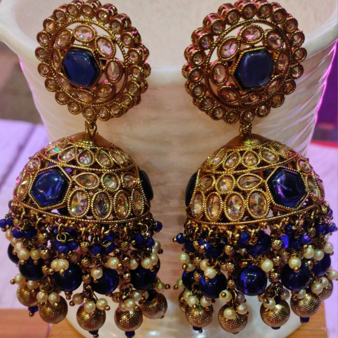 ROYAL BLUE MUMTAJ JHUMKA