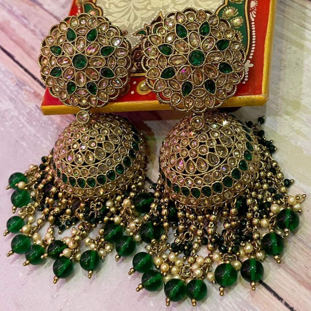 GREEN NOORJAHAAN JHUMKA