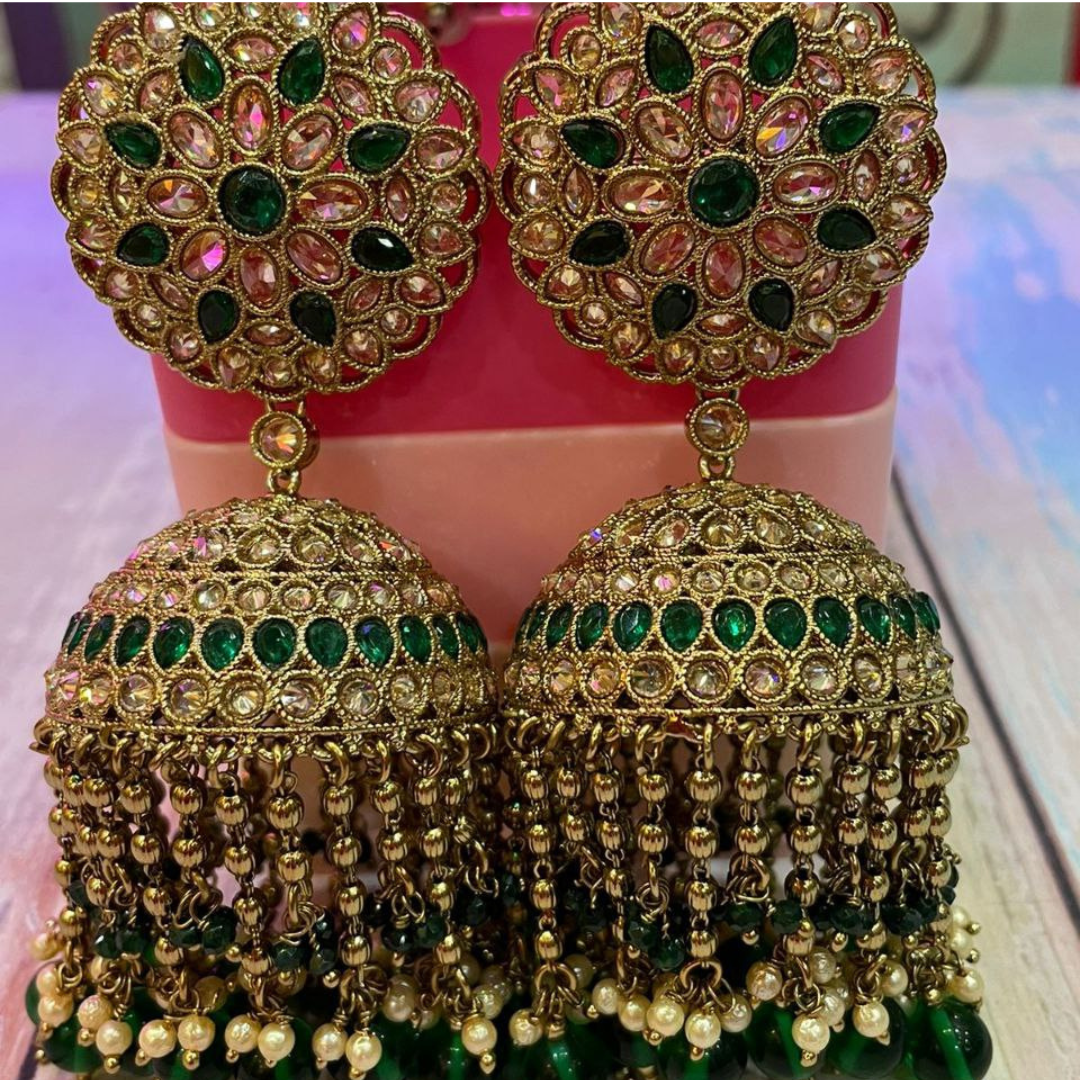 GREEN NOORJAHAAN JHUMKA
