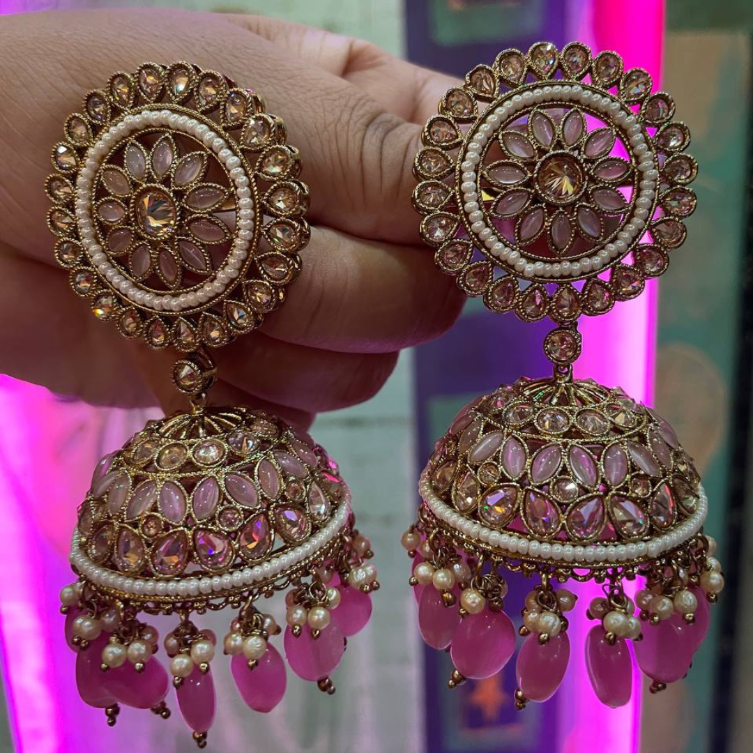 MINT PINK PADMANI JHUMKA