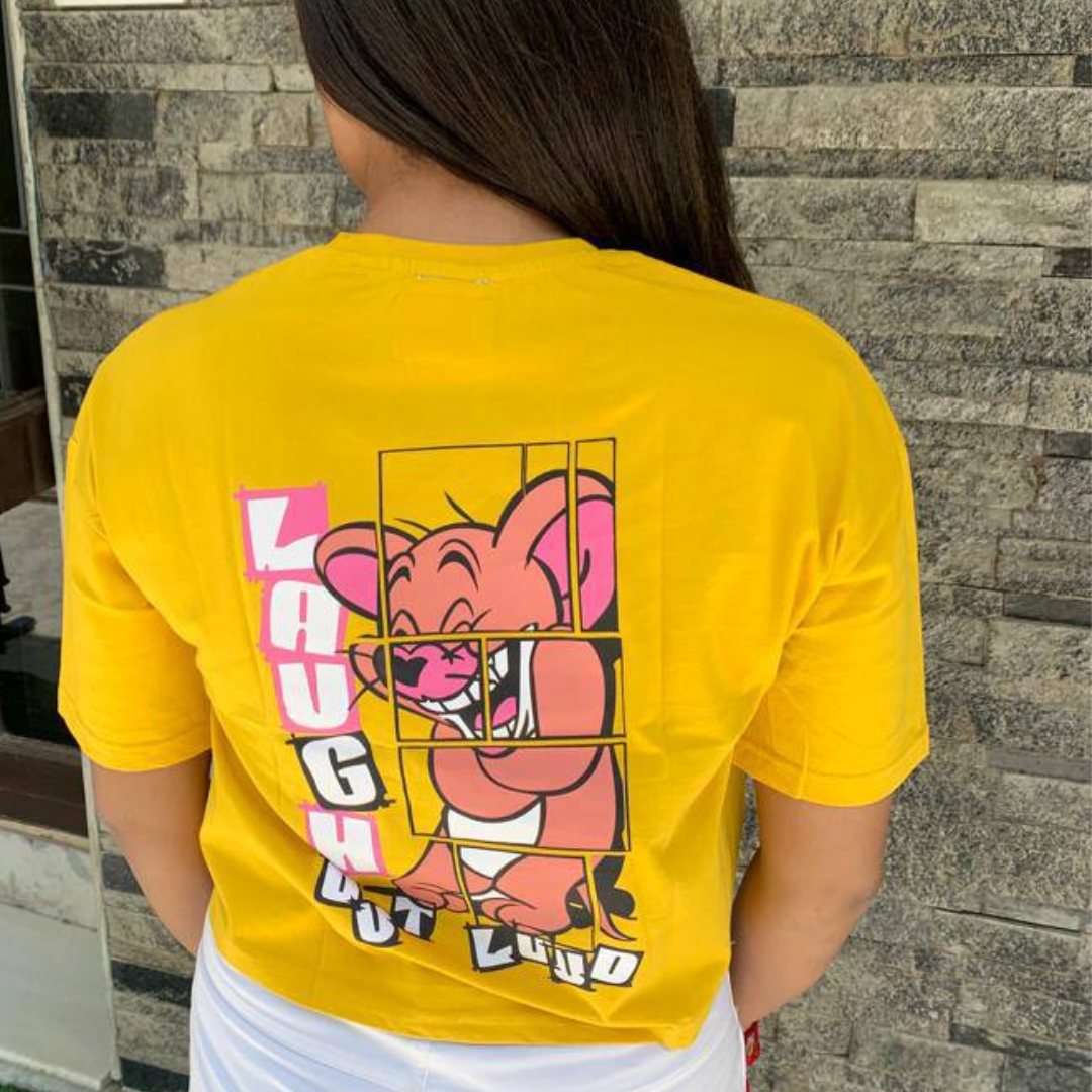 MARY YELLOW T-SHIRT CROP TOP