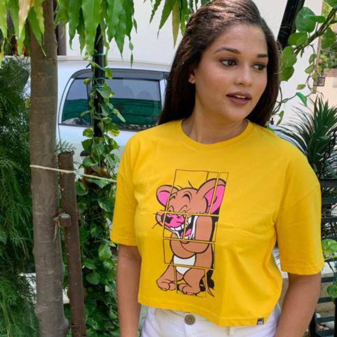 MARY YELLOW T-SHIRT CROP TOP