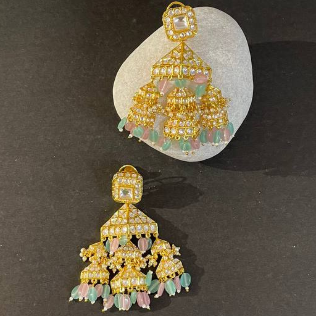 PURNIMA PINK-TURQUOISE EARRINGS