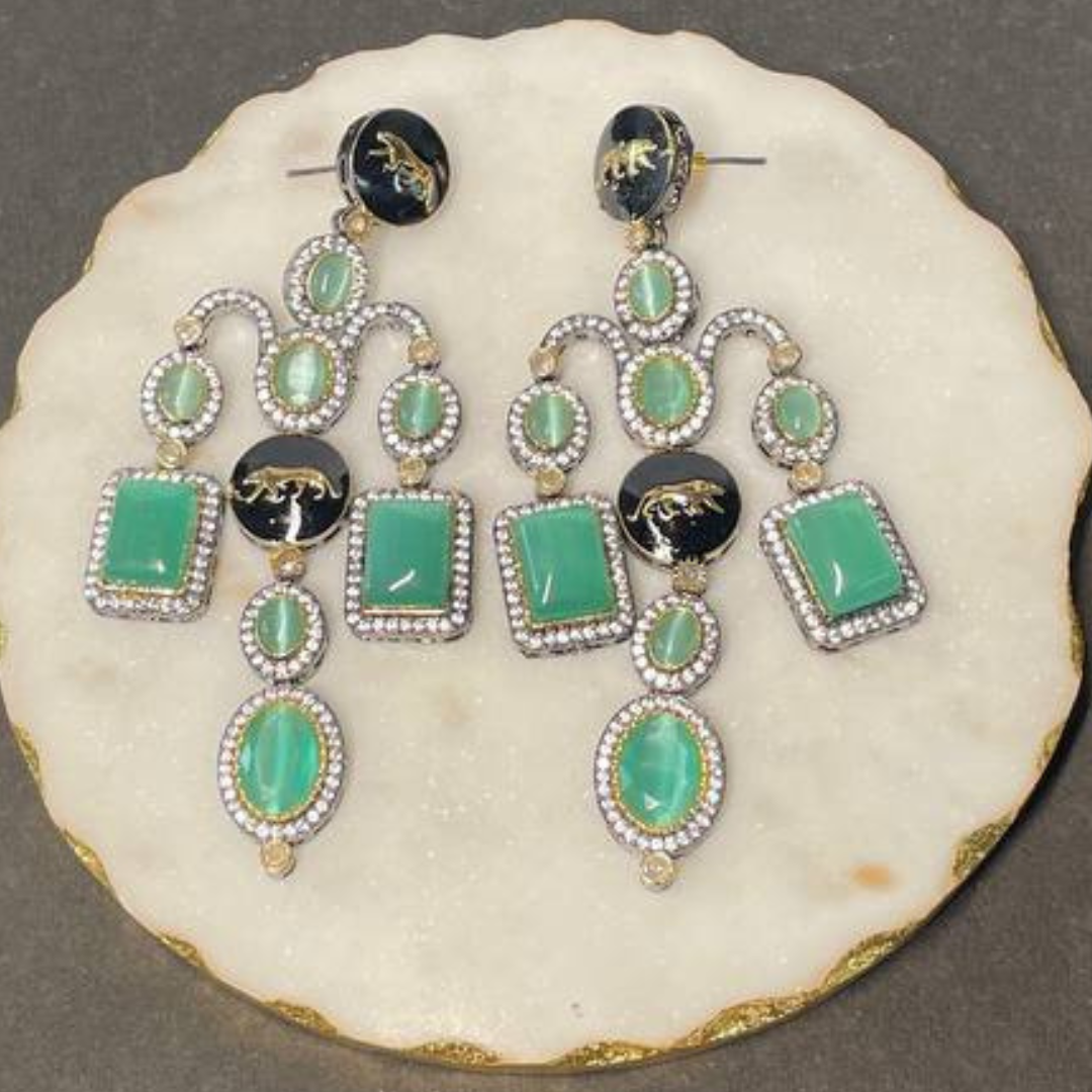 NAWABSHAHI MINT-GREEN EARRINGS