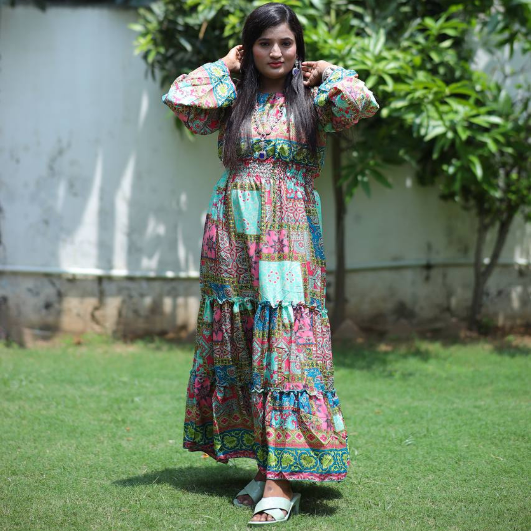 KIM-II MULTY(MU-P) LONG MIDDIE DRESS