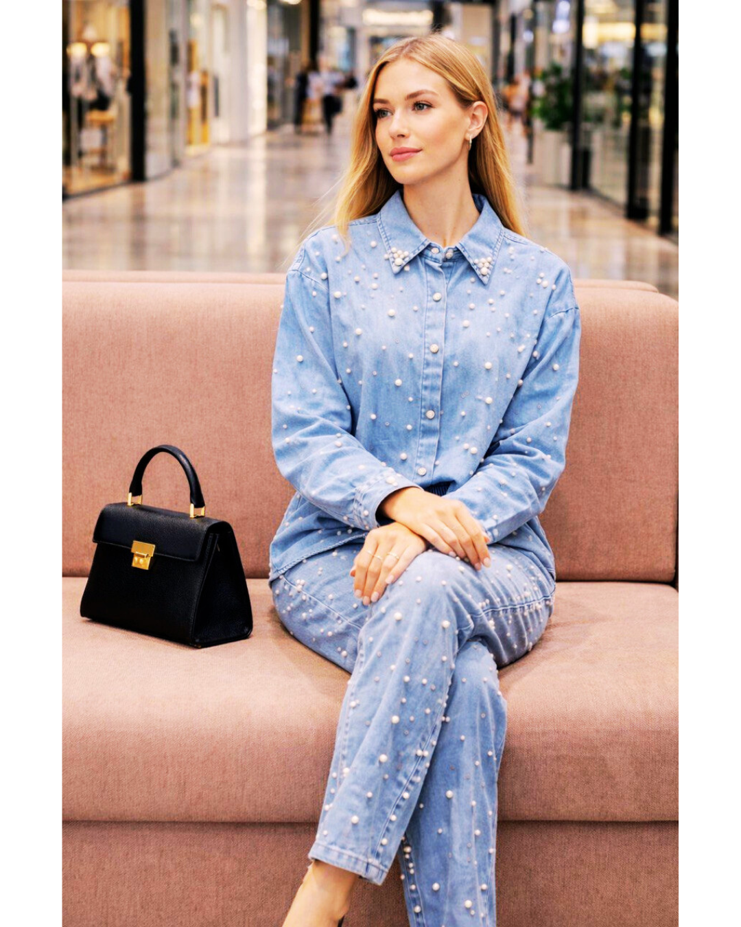 Pearl denim co-ord set