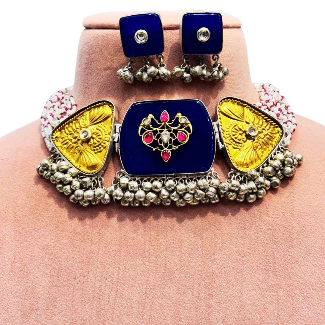Blue Ratna jewellery set