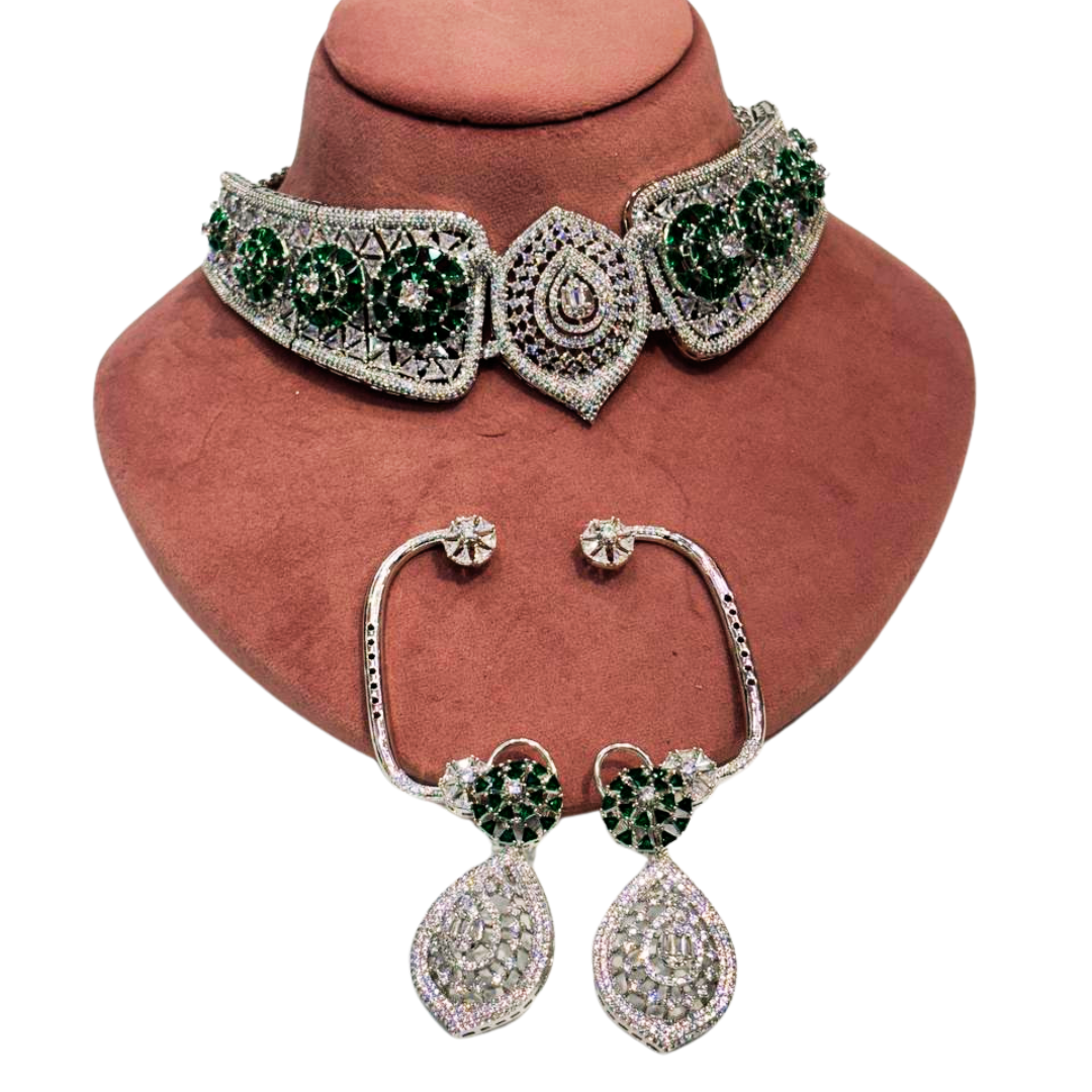 Emerald nayab jewellery set