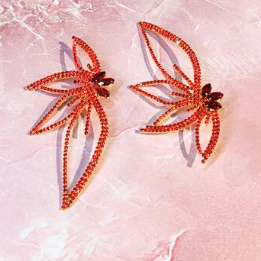 RED BAT EARRINGS