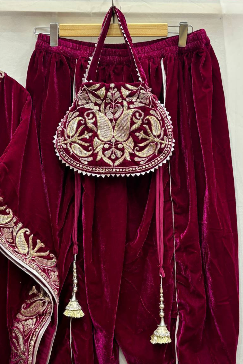 Magenta jully Kaftan suit