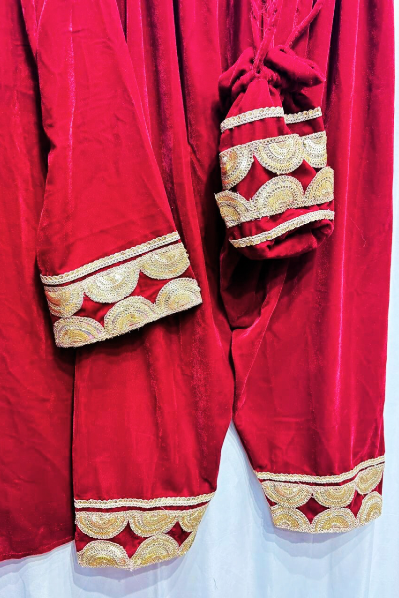 Red Noor velvet co-ord set