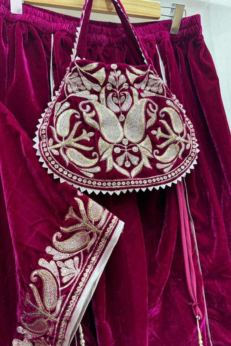 Magenta jully Kaftan suit