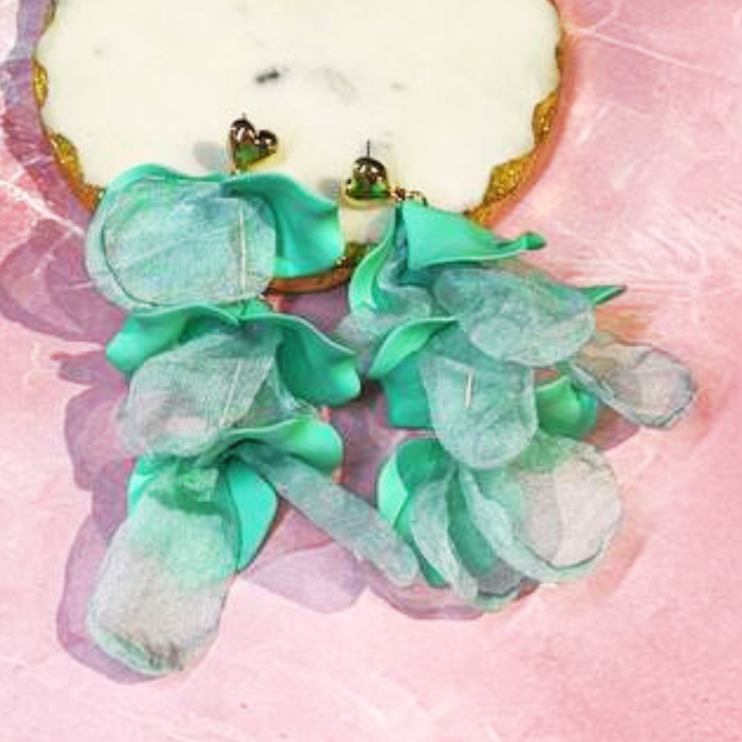 MINT PETAL EARRINGS