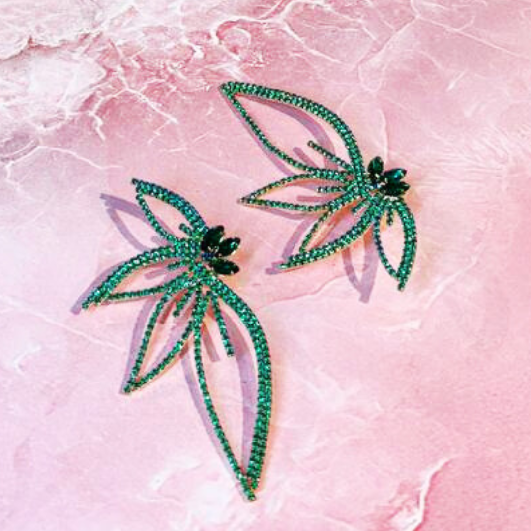 GREEN BAT EARRINGS