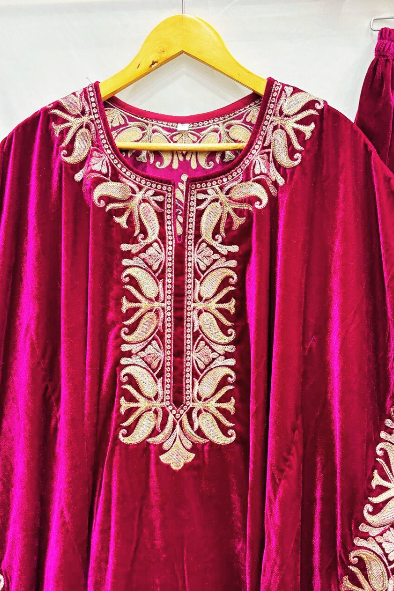 Magenta jully Kaftan suit