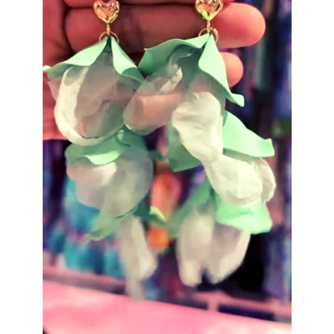 MINT PETAL EARRINGS