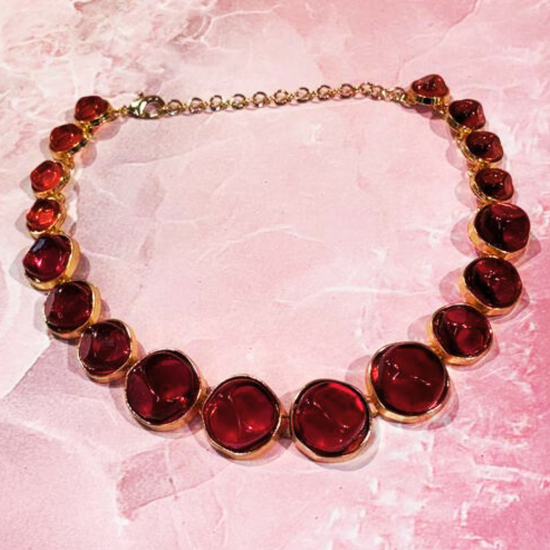 KOHI RED-ROUND NECKLACE