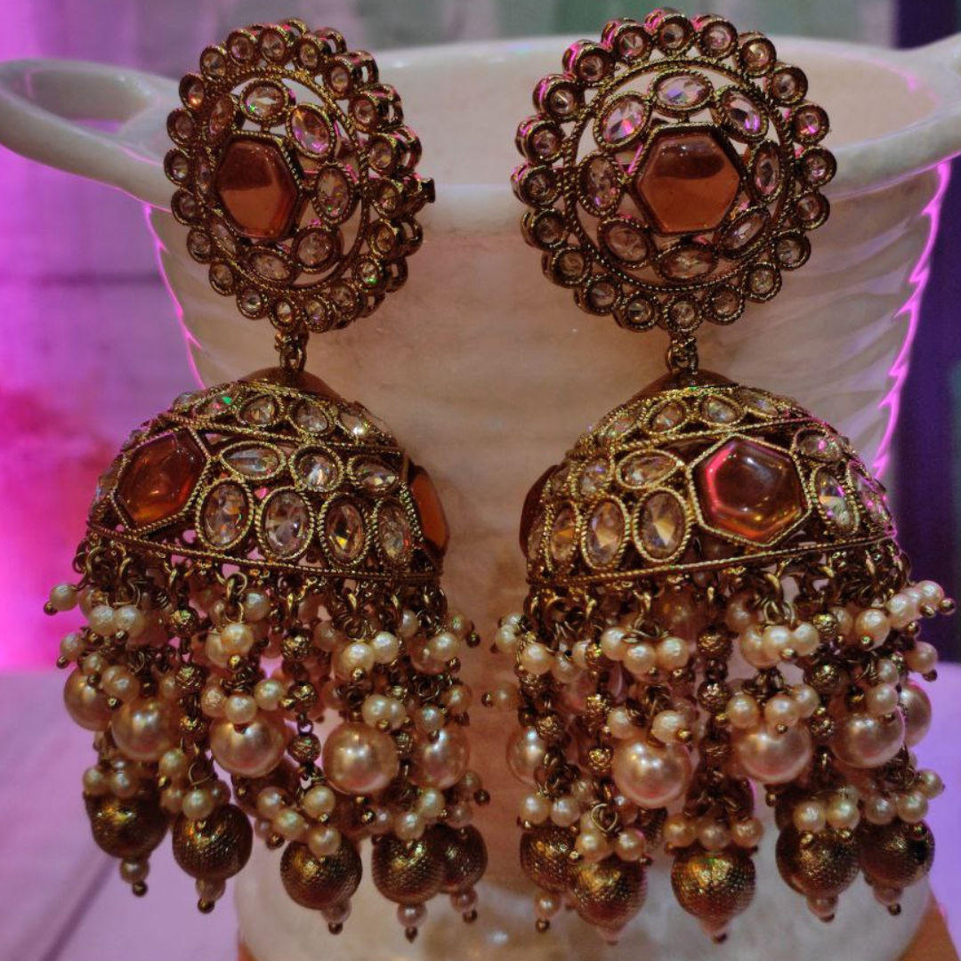 GOLDEN YELLOW MUMTAJ JHUMKA