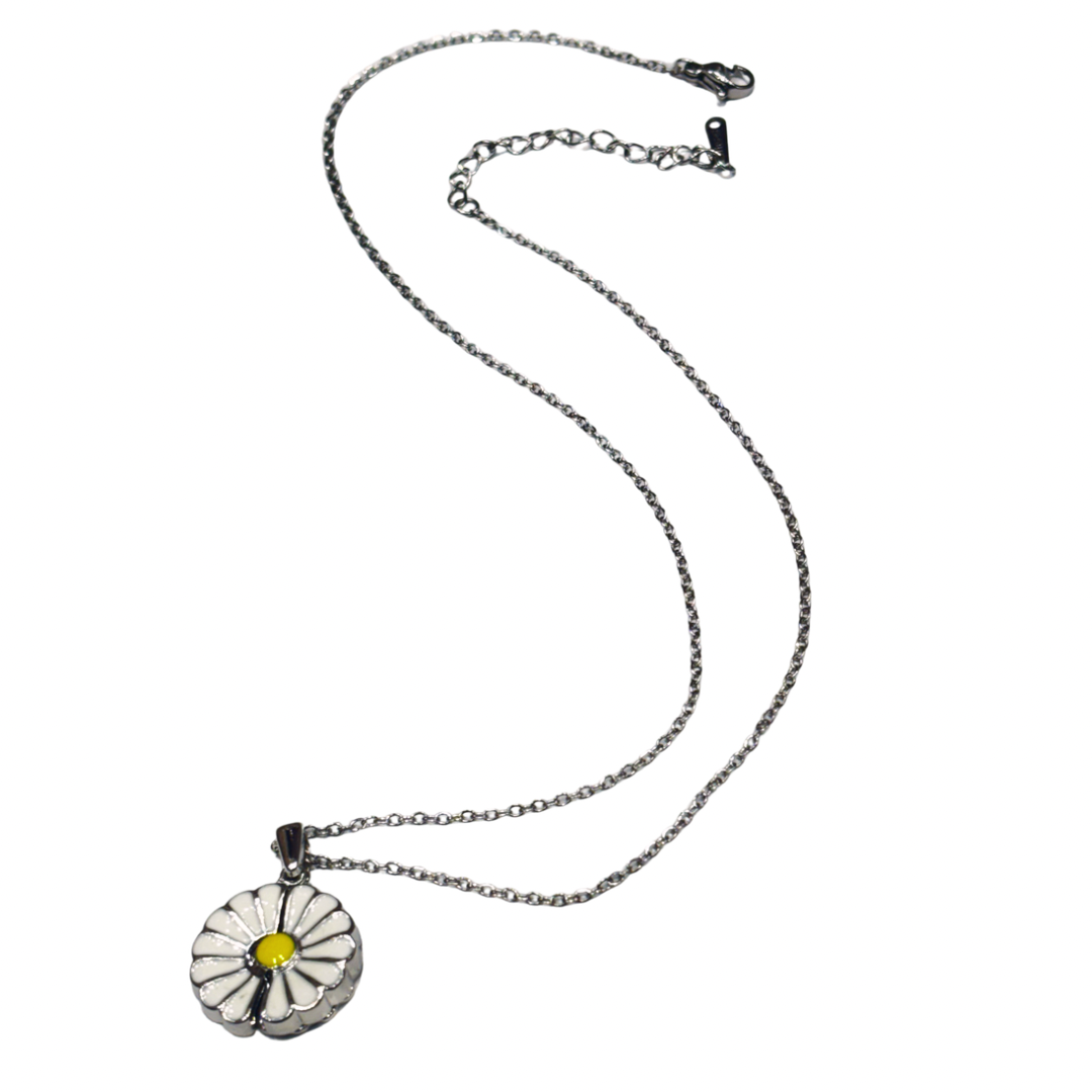 Flora 2 in 1 silver chain necklace
