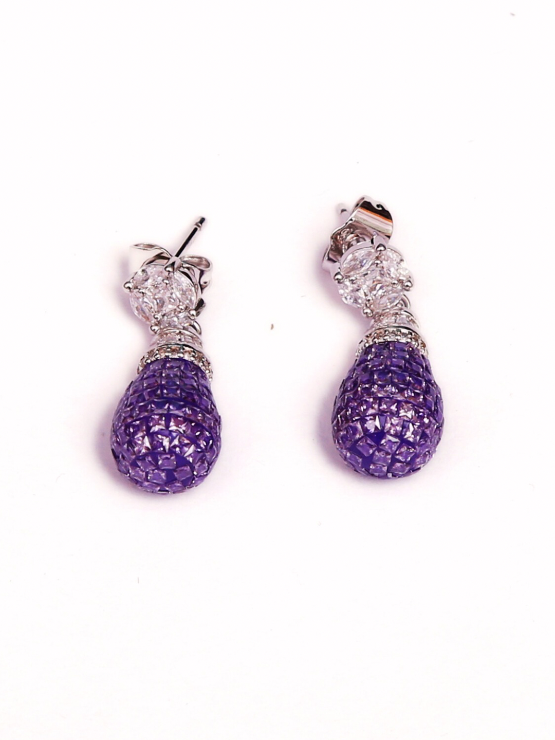 Lavender drothm CZ earrings